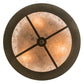 Meyda Lighting Running Horses 254703 16" 3-Light Antique Copper Flush Mount Light With Silver Mica Shade Glass