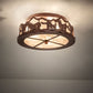 Meyda Lighting Running Horses 254823 16" 3-Light Rust Flush Mount Light With Silver Mica Shade Glass