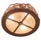Meyda Lighting Running Horses 254823 16" 3-Light Rust Flush Mount Light With Silver Mica Shade Glass