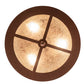 Meyda Lighting Running Horses 254823 16" 3-Light Rust Flush Mount Light With Silver Mica Shade Glass