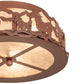 Meyda Lighting Running Horses 254823 16" 3-Light Rust Flush Mount Light With Silver Mica Shade Glass