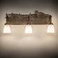 Meyda Lighting Running Horses 27" 3-Light Antique Copper Vanity Light With White Shade Glass