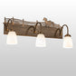 Meyda Lighting Running Horses 27" 3-Light Antique Copper Vanity Light With White Shade Glass