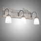 Meyda Lighting Running Horses 27" 3-Light Industrial Steel Vanity Light With White Opal Shade Glass