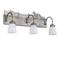 Meyda Lighting Running Horses 27" 3-Light Industrial Steel Vanity Light With White Opal Shade Glass