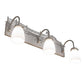 Meyda Lighting Running Horses 27" 3-Light Industrial Steel Vanity Light With White Opal Shade Glass