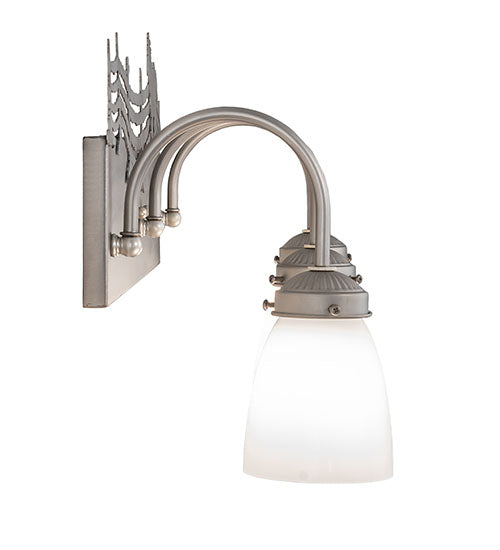 Meyda Lighting Running Horses 27" 3-Light Industrial Steel Vanity Light With White Opal Shade Glass