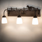 Meyda Lighting Running Horses 27" 3-Light Oil Rubbed Bronze Vanity Light With White Opal Shade Glass