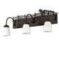 Meyda Lighting Running Horses 27" 3-Light Oil Rubbed Bronze Vanity Light With White Opal Shade Glass