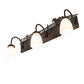 Meyda Lighting Running Horses 27" 3-Light Oil Rubbed Bronze Vanity Light With White Opal Shade Glass