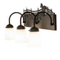 Meyda Lighting Running Horses 27" 3-Light Oil Rubbed Bronze Vanity Light With White Opal Shade Glass