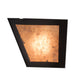 Meyda Lighting Running Horses 30" 4-Light Flat Black Vanity Light With Silver Mica Shade Glass