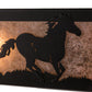 Meyda Lighting Running Horses 30" 4-Light Flat Black Vanity Light With Silver Mica Shade Glass