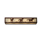 Meyda Lighting Running Horses 30" 4-Light Rust Vanity Light With White Opal Art Shade Glass