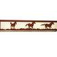 Meyda Lighting Running Horses 30" 4-Light Rust Vanity Light With White Opal Art Shade Glass