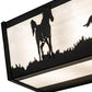 Meyda Lighting Running Horses 30" 4-Light Textured Black Vanity Light With White Opal Art Shade Glass