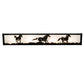 Meyda Lighting Running Horses 30" 4-Light Textured Black Vanity Light With White Opal Art Shade Glass