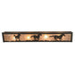 Meyda Lighting Running Horses 30" 4-Light Timeless Bronze Vanity Light With Silver Mica Shade Glass