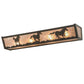 Meyda Lighting Running Horses 30" 4-Light Timeless Bronze Vanity Light With Silver Mica Shade Glass