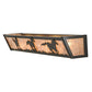 Meyda Lighting Running Horses 30" 4-Light Timeless Bronze Vanity Light With Silver Mica Shade Glass