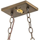 Meyda Lighting Running Horses 33" 6-Light Antique Copper Island Pendant Light With Silver Mica Shade Glass