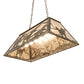 Meyda Lighting Running Horses 33" 6-Light Antique Copper Island Pendant Light With Silver Mica Shade Glass