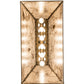 Meyda Lighting Running Horses 33" 6-Light Antique Copper Island Pendant Light With Silver Mica Shade Glass