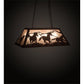 Meyda Lighting Running Horses 33" 6-Light Rust Island Pendant Light With Silver Mica Shade Glass