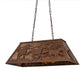 Meyda Lighting Running Horses 33" 6-Light Rust Island Pendant Light With Silver Mica Shade Glass
