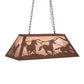 Meyda Lighting Running Horses 33" 6-Light Rust Island Pendant Light With Silver Mica Shade Glass