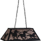 Meyda Lighting Running Horses 33" 6-Light Textured Black Island Pendant Light With Silver Mica Shade Glass