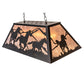 Meyda Lighting Running Horses 33" 6-Light Textured Black Island Pendant Light With Silver Mica Shade Glass