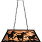 Meyda Lighting Running Horses 33" 6-Light Textured Black Island Pendant Light With Silver Mica Shade Glass