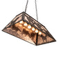 Meyda Lighting Running Horses 33" 6-Light Textured Black Island Pendant Light With Silver Mica Shade Glass