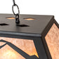 Meyda Lighting Running Horses 33" 6-Light Textured Black Island Pendant Light With Silver Mica Shade Glass