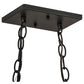Meyda Lighting Running Horses 33" 6-Light Textured Black Island Pendant Light With Silver Mica Shade Glass