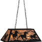 Meyda Lighting Running Horses 33" 6-Light Textured Black Island Pendant Light With Silver Mica Shade Glass