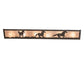 Meyda Lighting Running Horses 36" 6-Light Oil Rubbed Bronze Vanity Light With Silver Mica Shade Glass