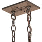 Meyda Lighting Running Horses 54" 6-Light Timeless Bronze Island Inverted Pendant Light With Silver Mica Shade Glass