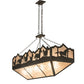 Meyda Lighting Running Horses 54" 6-Light Timeless Bronze Island Inverted Pendant Light With Silver Mica Shade Glass