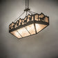 Meyda Lighting Running Horses 54" 6-Light Timeless Bronze Island Inverted Pendant Light With Silver Mica Shade Glass
