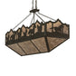 Meyda Lighting Running Horses 54" 6-Light Timeless Bronze Island Inverted Pendant Light With Silver Mica Shade Glass