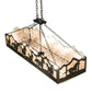 Meyda Lighting Running Horses 54" 6-Light Timeless Bronze Island Inverted Pendant Light With Silver Mica Shade Glass