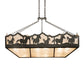 Meyda Lighting Running Horses 54" 6-Light Timeless Bronze Island Inverted Pendant Light With Silver Mica Shade Glass