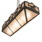 Meyda Lighting Running Horses 54" 6-Light Timeless Bronze Island Inverted Pendant Light With Silver Mica Shade Glass