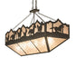 Meyda Lighting Running Horses 54" 6-Light Timeless Bronze Island Inverted Pendant Light With Silver Mica Shade Glass