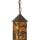 Meyda Lighting Running Horses 6" Antique Copper Mini Pendant Light With Amber Mica Shade Glass
