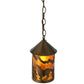Meyda Lighting Running Horses 6" Antique Copper Mini Pendant Light With Amber Mica Shade Glass