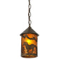 Meyda Lighting Running Horses 6" Antique Copper Mini Pendant Light With Amber Mica Shade Glass