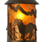 Meyda Lighting Running Horses 6" Antique Copper Mini Pendant Light With Amber Mica Shade Glass